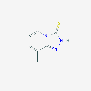 molecular formula C7H7N3S B13098667 s-Triazolo[4,3-a]pyridine-3-thiol, 8-methyl- CAS No. 5528-58-5