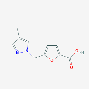molecular formula C10H10N2O3 B1309870 5-(4-甲基-吡唑-1-基甲基)-呋喃-2-羧酸 CAS No. 957509-85-2