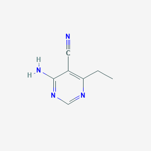 molecular formula C7H8N4 B13098703 4-Amino-6-ethylpyrimidine-5-carbonitrile 