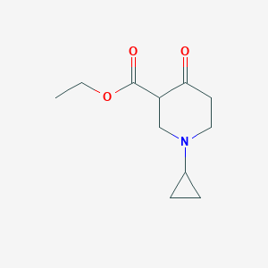 molecular formula C11H17NO3 B13098741 Ethyl 1-cyclopropyl-4-oxopiperidine-3-carboxylate 