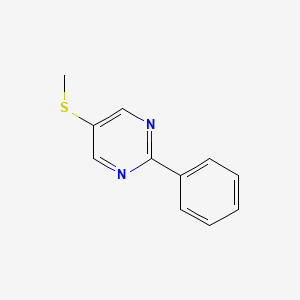 molecular formula C11H10N2S B13098786 5-(Methylthio)-2-phenylpyrimidine 