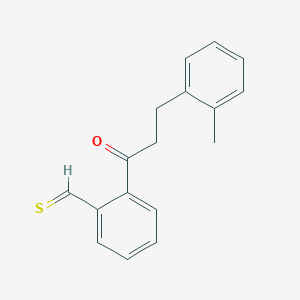 molecular formula C17H16OS B13098846 2-[3-(2-Methylphenyl)propanoyl]thiobenzaldehyde 