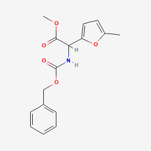 molecular formula C16H17NO5 B13098901 Methyl 2-(((benzyloxy)carbonyl)amino)-2-(5-methylfuran-2-YL)acetate 