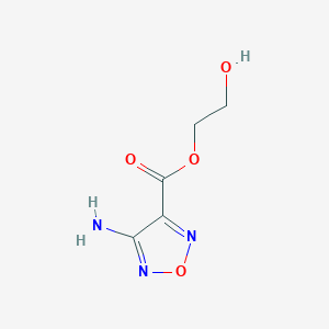 molecular formula C5H7N3O4 B13098970 2-Hydroxyethyl 4-amino-1,2,5-oxadiazole-3-carboxylate 