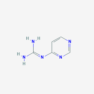 molecular formula C5H7N5 B13099004 1-(Pyrimidin-4-yl)guanidine 