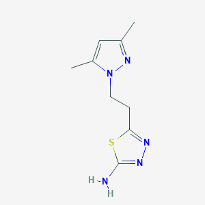 molecular formula C9H13N5S B1309901 5-[2-(3,5-Dimethyl-1H-pyrazol-1-YL)ethyl]-1,3,4-thiadiazol-2-amine CAS No. 957484-31-0