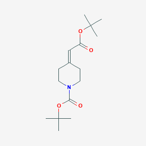molecular formula C16H27NO4 B13099053 tert-Butyl 4-(2-(tert-butoxy)-2-oxoethylidene)piperidine-1-carboxylate 