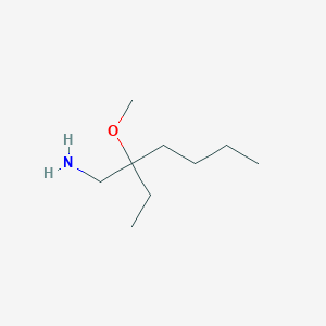 molecular formula C9H21NO B13099130 3-(Aminomethyl)-3-methoxyheptane CAS No. 326487-92-7