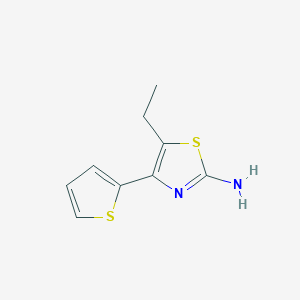 molecular formula C9H10N2S2 B1309922 5-Ethyl-4-thiophen-2-yl-thiazol-2-ylamine CAS No. 883540-59-8