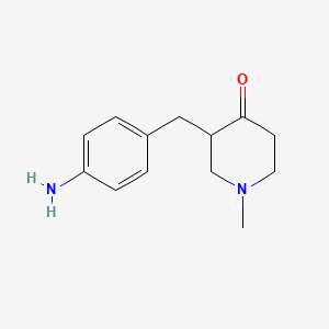 molecular formula C13H18N2O B13099246 3-(4-Aminobenzyl)-1-methylpiperidin-4-one 