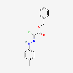 molecular formula C16H15ClN2O2 B13099315 Benzyl 2-chloro-2-[2-(4-methylphenyl)hydrazono]acetate 