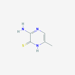 molecular formula C5H7N3S B13099485 3-Amino-6-methylpyrazine-2-thiol CAS No. 43029-07-8