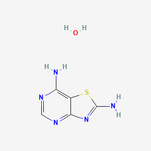 molecular formula C5H7N5OS B13099493 Thiazolo[4,5-d]pyrimidine-2,7-diamine hydrate 