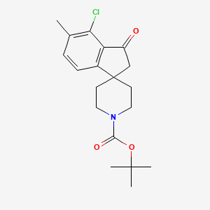 molecular formula C19H24ClNO3 B13099510 tert-Butyl 4-chloro-5-methyl-3-oxo-2,3-dihydrospiro[indene-1,4'-piperidine]-1'-carboxylate 