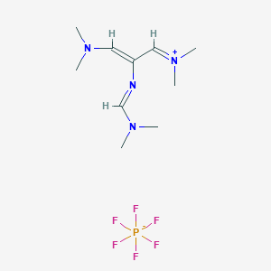 molecular formula C10H21F6N4P B13099600 N-((2Z)-3-(dimethylamino)-2-{[(1E)-(dimethylamino)methylene]amino}prop-2-en-1-ylidene)-N-methylmethanaminium hexafluorophosphate 