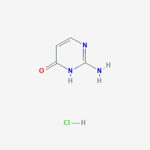 molecular formula C4H6ClN3O B13099638 2-Aminopyrimidin-4(3H)-one hydrochloride 
