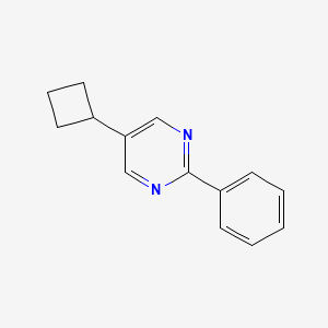molecular formula C14H14N2 B13099745 5-Cyclobutyl-2-phenylpyrimidine CAS No. 90253-40-0
