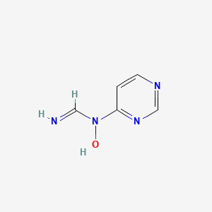 molecular formula C5H6N4O B13099760 N-Hydroxy-N-(pyrimidin-4-yl)formimidamide 