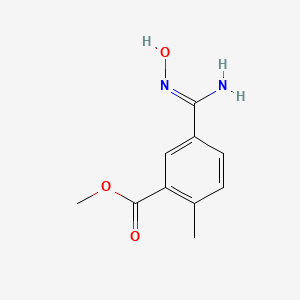 molecular formula C10H12N2O3 B13099826 methyl 5-[(Z)-N'-hydroxycarbamimidoyl]-2-methylbenzoate 