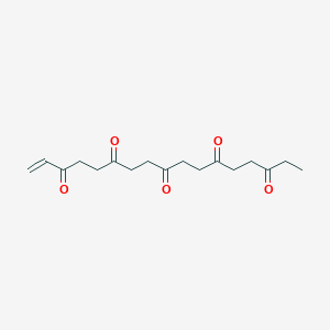 molecular formula C17H24O5 B13099863 Heptadec-1-ene-3,6,9,12,15-pentone 
