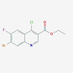 molecular formula C12H8BrClFNO2 B13099903 Ethyl 7-bromo-4-chloro-6-fluoroquinoline-3-carboxylate 
