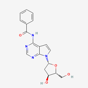 molecular formula C18H18N4O4 B13099947 N-(7-((2R,4S,5R)-4-Hydroxy-5-(hydroxymethyl)tetrahydrofuran-2-yl)-7H-pyrrolo[2,3-d]pyrimidin-4-yl)benzamide 