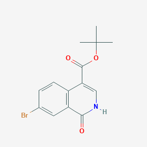 molecular formula C14H14BrNO3 B13099983 tert-Butyl 7-bromo-1-oxo-1,2-dihydroisoquinoline-4-carboxylate 
