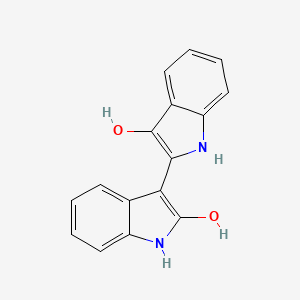 molecular formula C16H12N2O2 B13100125 1H,1'H-[2,3'-Biindole]-2',3-diol CAS No. 75038-06-1