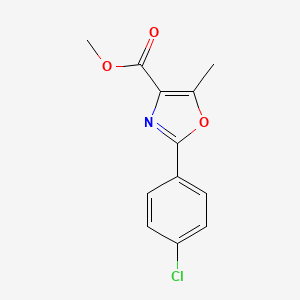 molecular formula C12H10ClNO3 B13100141 Methyl 2-(4-chlorophenyl)-5-methyloxazole-4-carboxylate 