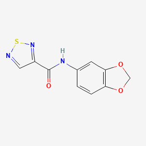 molecular formula C10H7N3O3S B13100206 N-(Benzo[d][1,3]dioxol-5-yl)-1,2,5-thiadiazole-3-carboxamide 