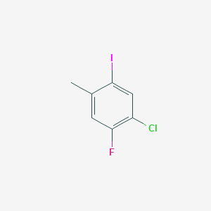 molecular formula C7H5ClFI B13100215 1-Chloro-2-fluoro-5-iodo-4-methylbenzene CAS No. 1242339-72-5