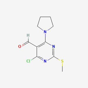 4-Chloro-2-methylsulfanyl-6-pyrrolidin-1-yl-pyrimidine-5-carbaldehyde