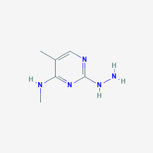 molecular formula C6H11N5 B13100341 2-hydrazinyl-N,5-dimethylpyrimidin-4-amine 