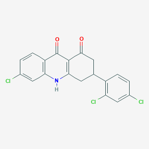 molecular formula C19H12Cl3NO2 B131004 6-Chloro-3-(2,4-dichlorophenyl)-3,4-dihydro-1,9(2H,10H)-acridinedione CAS No. 144155-24-8