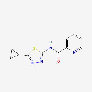 molecular formula C11H10N4OS B13100407 N-(5-Cyclopropyl-1,3,4-thiadiazol-2-yl)picolinamide 