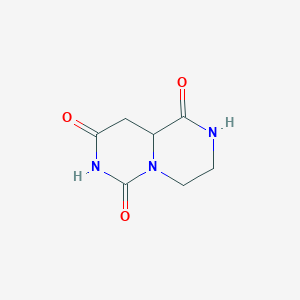 molecular formula C7H9N3O3 B13100421 Tetrahydro-2H-pyrazino[1,2-C]pyrimidine-1,6,8(7H)-trione CAS No. 5565-14-0