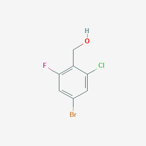 molecular formula C7H5BrClFO B13100435 (4-Bromo-2-chloro-6-fluorophenyl)methanol 