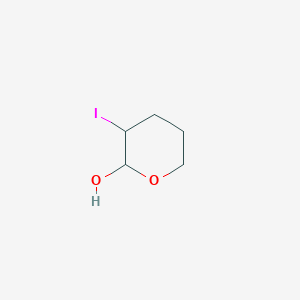 molecular formula C5H9IO2 B13100478 2H-Pyran-2-ol, tetrahydro-3-iodo- CAS No. 85515-57-7