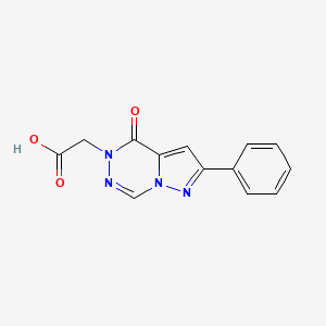 molecular formula C13H10N4O3 B13100569 2-[4-oxo-2-phenylpyrazolo[1,5-d][1,2,4]triazin-5(4H)-yl]acetic acid 