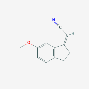 molecular formula C12H11NO B131006 (2Z)-(6-Methoxy-2,3-dihydro-1H-inden-1-ylidene)acetonitrile CAS No. 468104-14-5