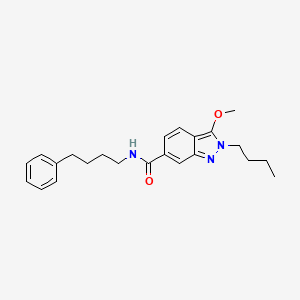 molecular formula C23H29N3O2 B13100624 2-Butyl-3-methoxy-N-(4-phenylbutyl)-2H-indazole-6-carboxamide CAS No. 919107-07-6