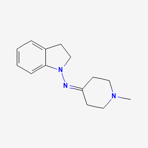 molecular formula C14H19N3 B13100655 N-(1-Methylpiperidin-4-ylidene)indolin-1-amine 