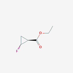 molecular formula C6H9FO2 B13100669 trans-2-Fluoro-cyclopropanecarboxylicacidethylester 