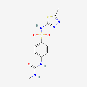 molecular formula C11H13N5O3S2 B13100696 N-(5-methyl-1,3,4-thiadiazol-2-yl)-4-(3-methylureido)benzenesulfonamide 