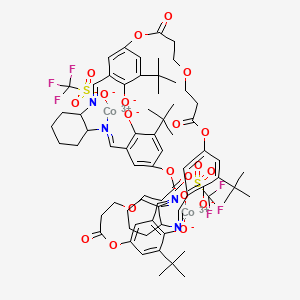 molecular formula C70H84Co2F6N4O20S2 B13100713 Cyclic-Oligo Bis[(1R,2R)-(+)-1,2-cyclohexanediamino-N,N-bis(3,3-di-t-butylsalicylidene) cobalt(III)triflate]-5,5-bis(2-carboxyethyl)ether 
