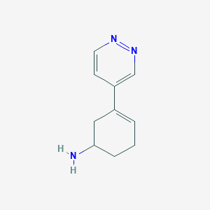 molecular formula C10H13N3 B13100744 3-(Pyridazin-4-yl)cyclohex-3-enamine 