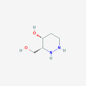 molecular formula C5H12N2O2 B13100907 (3R,4R)-3-(Hydroxymethyl)hexahydropyridazin-4-ol 