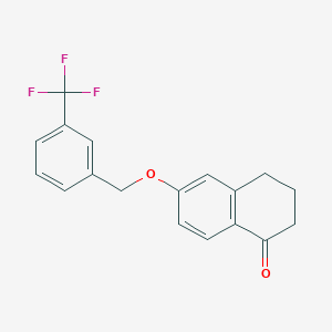 molecular formula C18H15F3O2 B13100917 6-((3-(Trifluoromethyl)benzyl)oxy)-3,4-dihydronaphthalen-1(2H)-one 