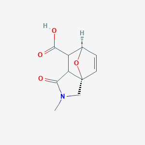 molecular formula C10H11NO4 B13100921 rac-(1S,7R)-3-Methyl-4-oxo-10-oxa-3-azatricyclo[5.2.1.0~1,5~]dec-8-ene-6-carboxylic acid 