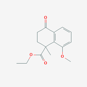 molecular formula C15H18O4 B13100944 Ethyl 8-methoxy-1-methyl-4-oxo-1,2,3,4-tetrahydronaphthalene-1-carboxylate 